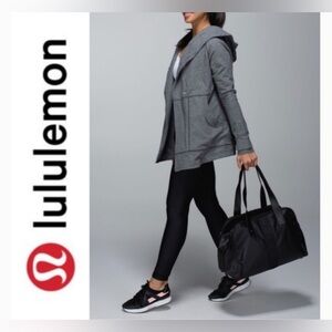 Lululemon Find Centre Snap Hooded Athletic Jacket Heather Speckle Black Size 2